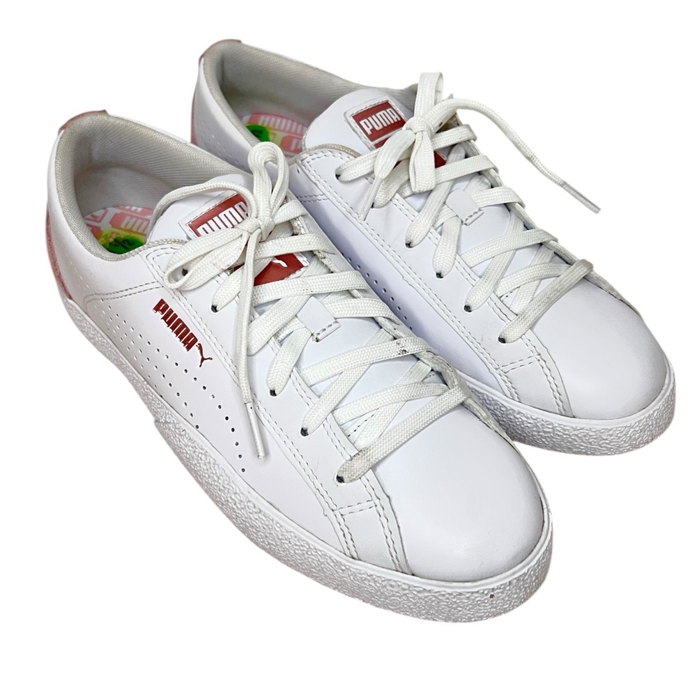 Puma Women White Pink Tennis Snikers Size 9.5